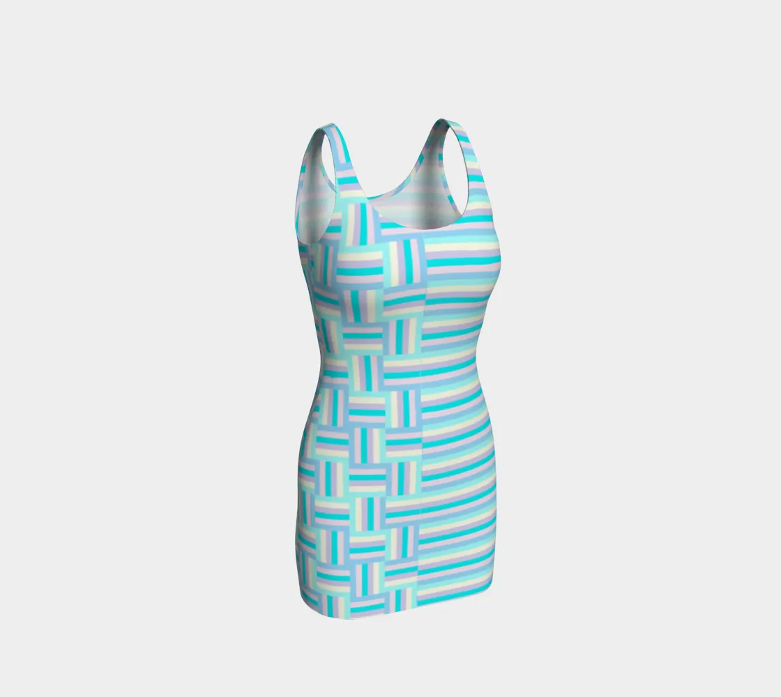 Matrix and STripes Bodycon Dress
