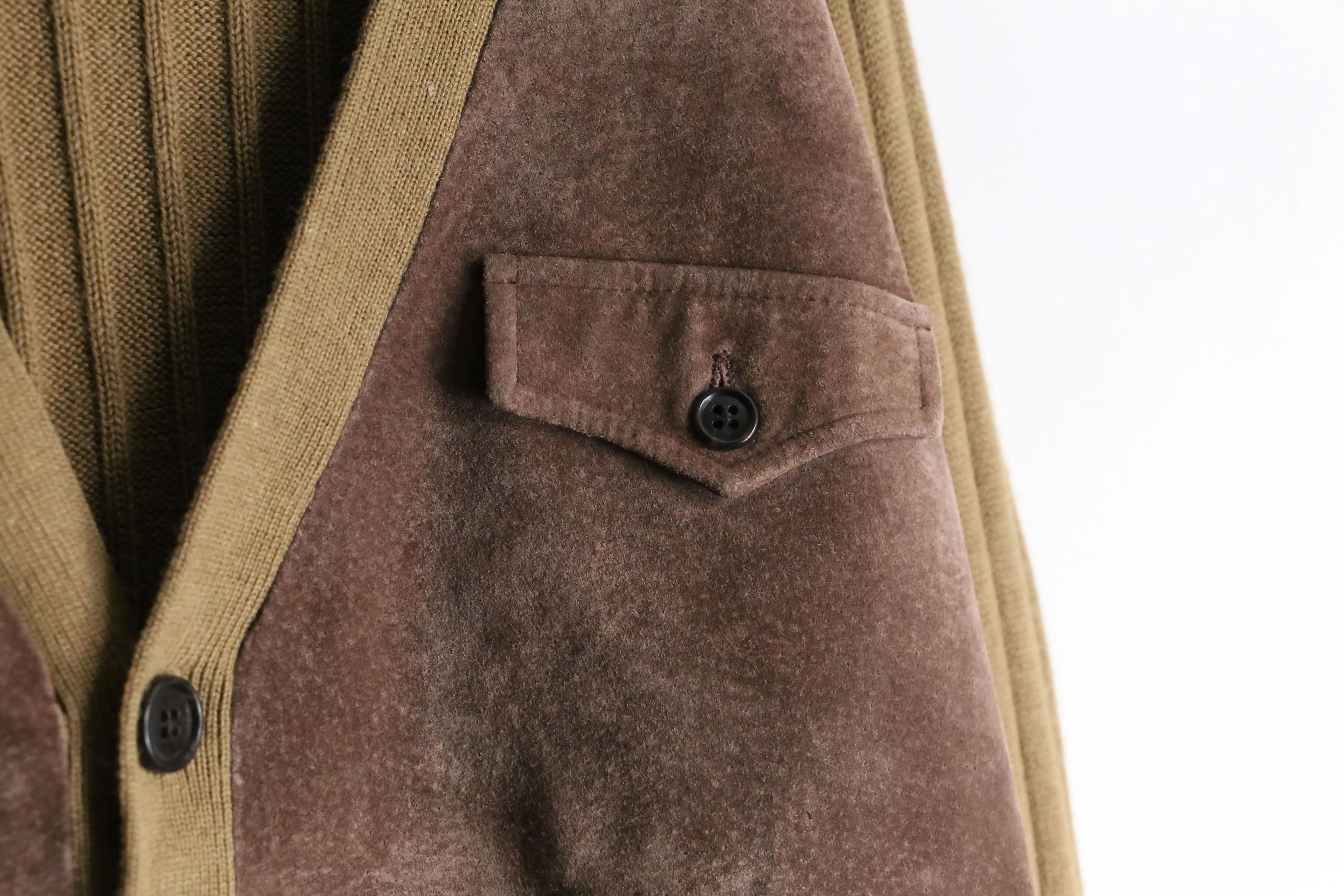 suede switch knit cardigan